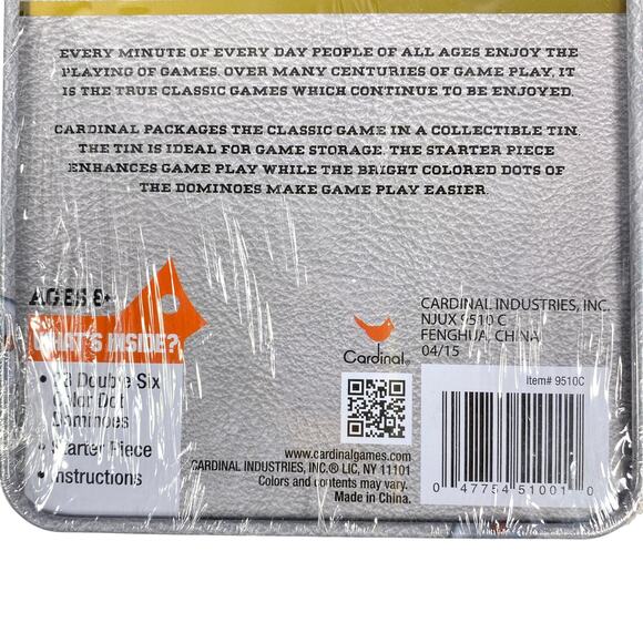 Cardinal DOUBLE SIX DOMINOES Tile Game 28 Color Dot Dominoes Gift NEW - Picture 3 of 3